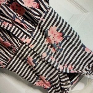 Stripes floral design charming blouse
